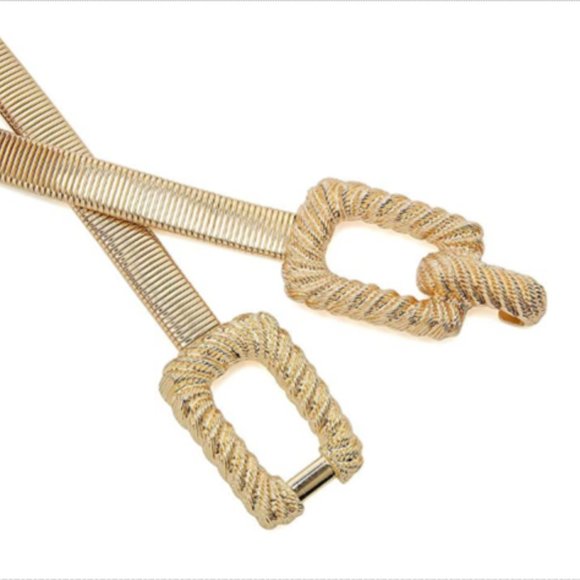 Women Skinny Gold Belt Metal Elastic Dress main image 5